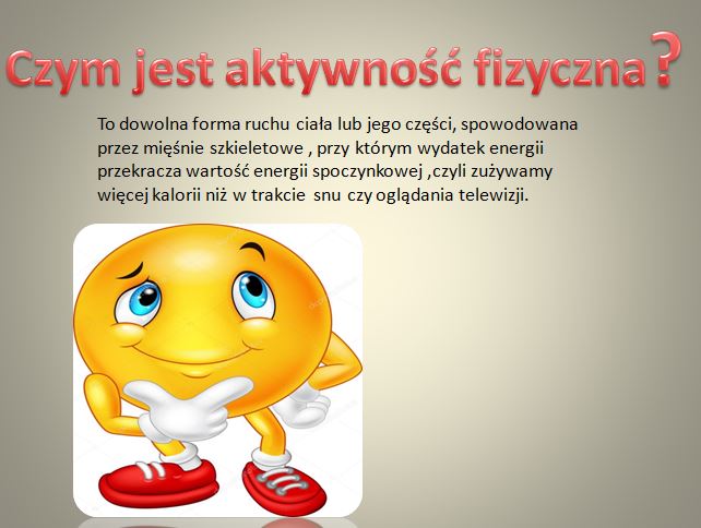 Kolejne sladjdy prezentacji dotyczącej aktywności fizycznej w czasie nauczania zdalnego